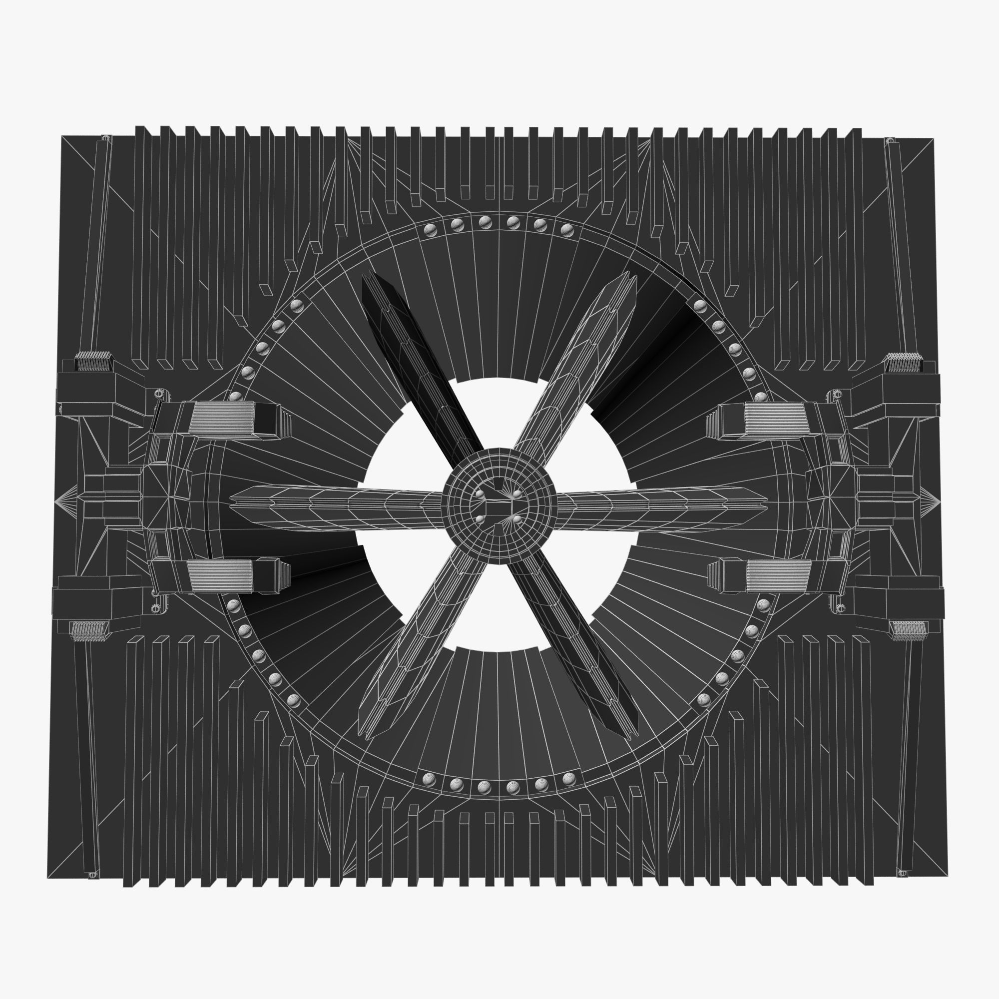 Sci fi ventilation Low-poly 3D model_4