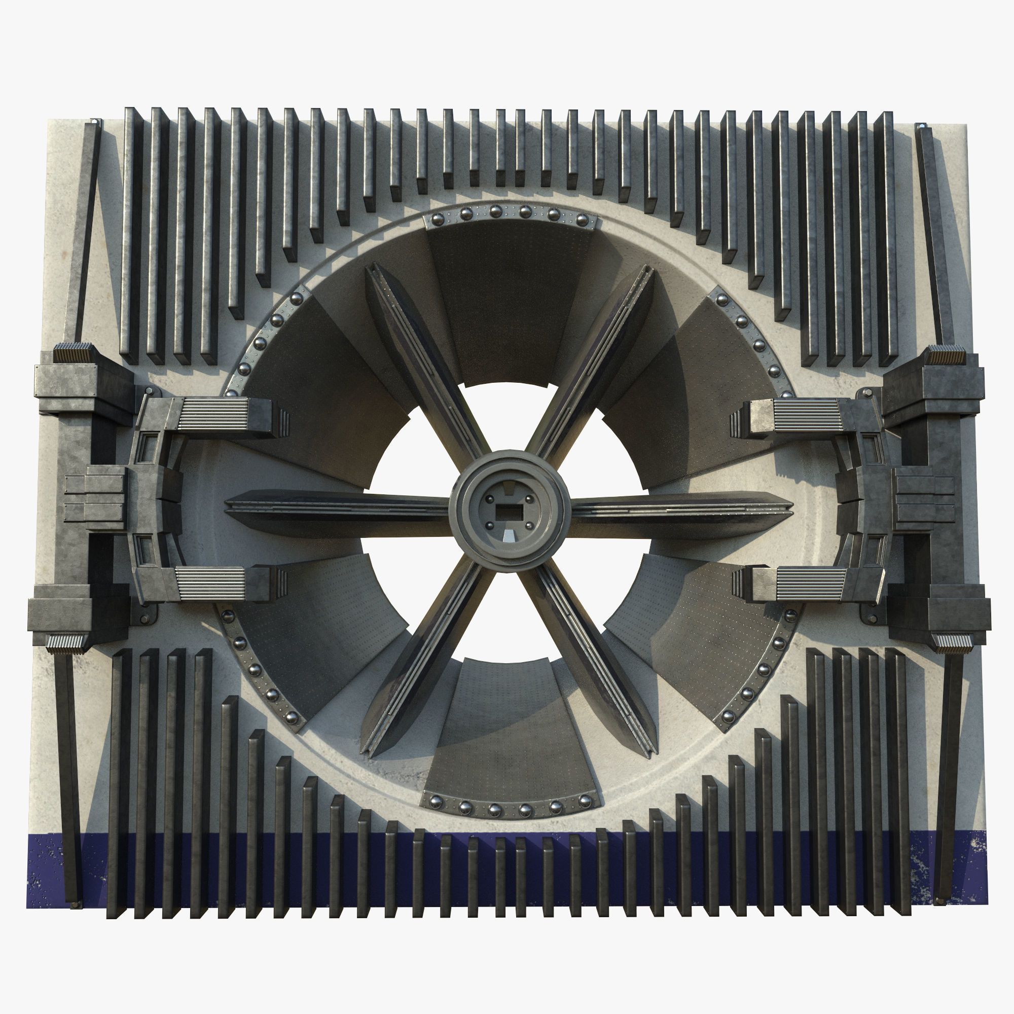 Sci fi ventilation Low-poly 3D model_1