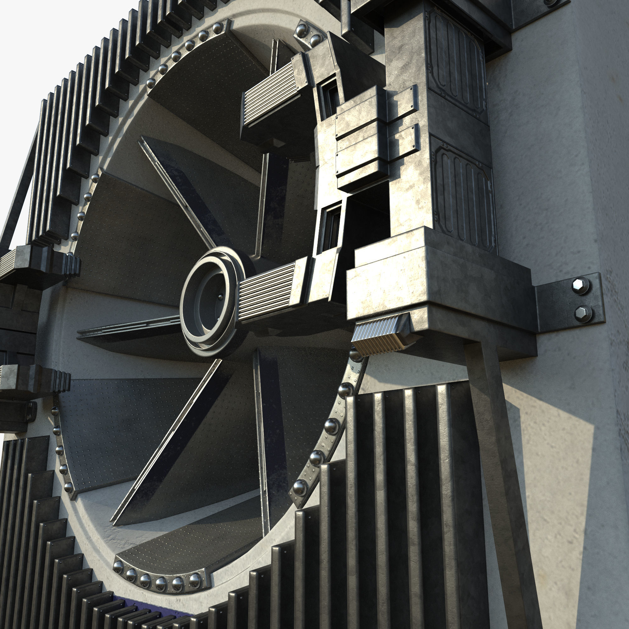 Sci fi ventilation Low-poly 3D model_3