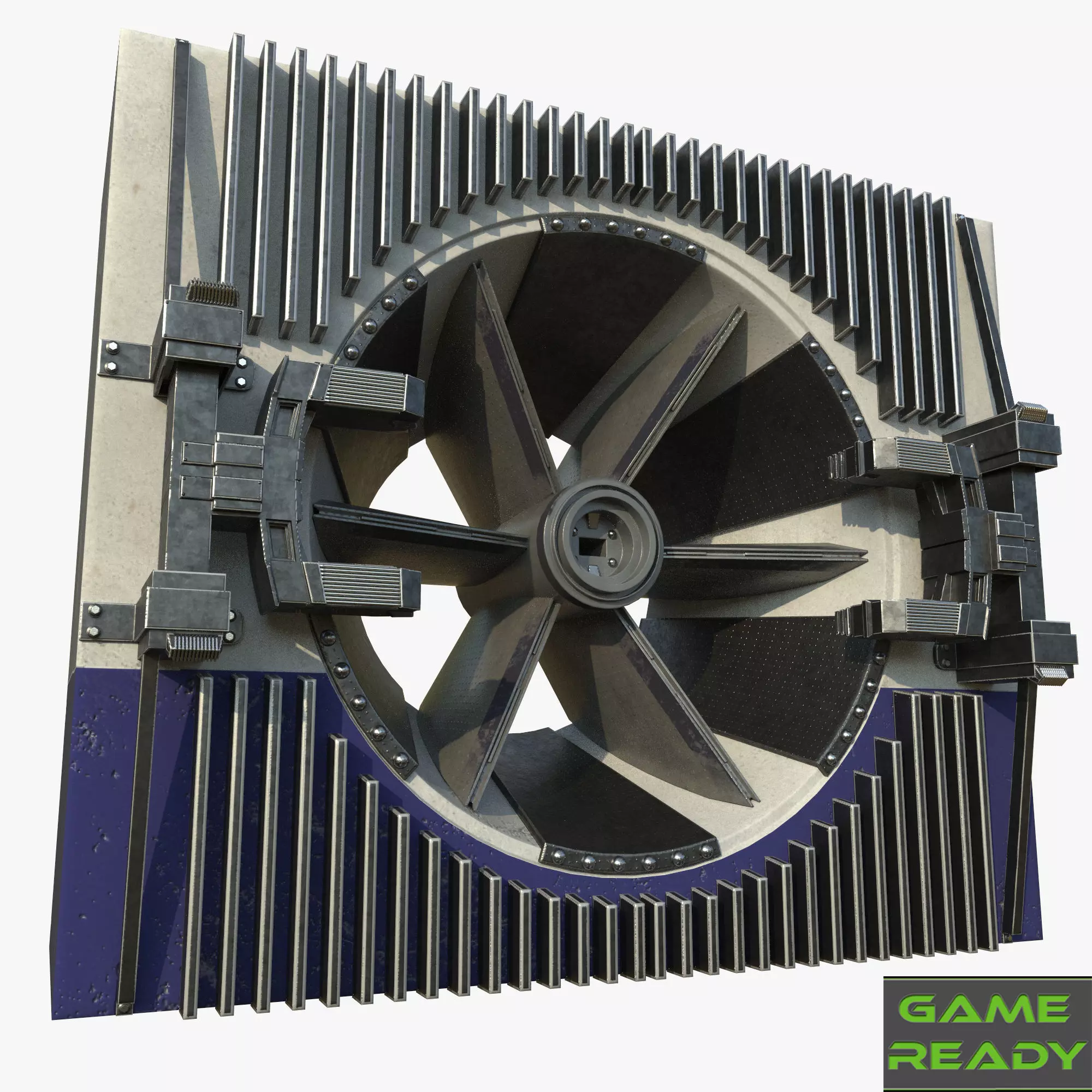 Sci fi ventilation Low-poly 3D model_0