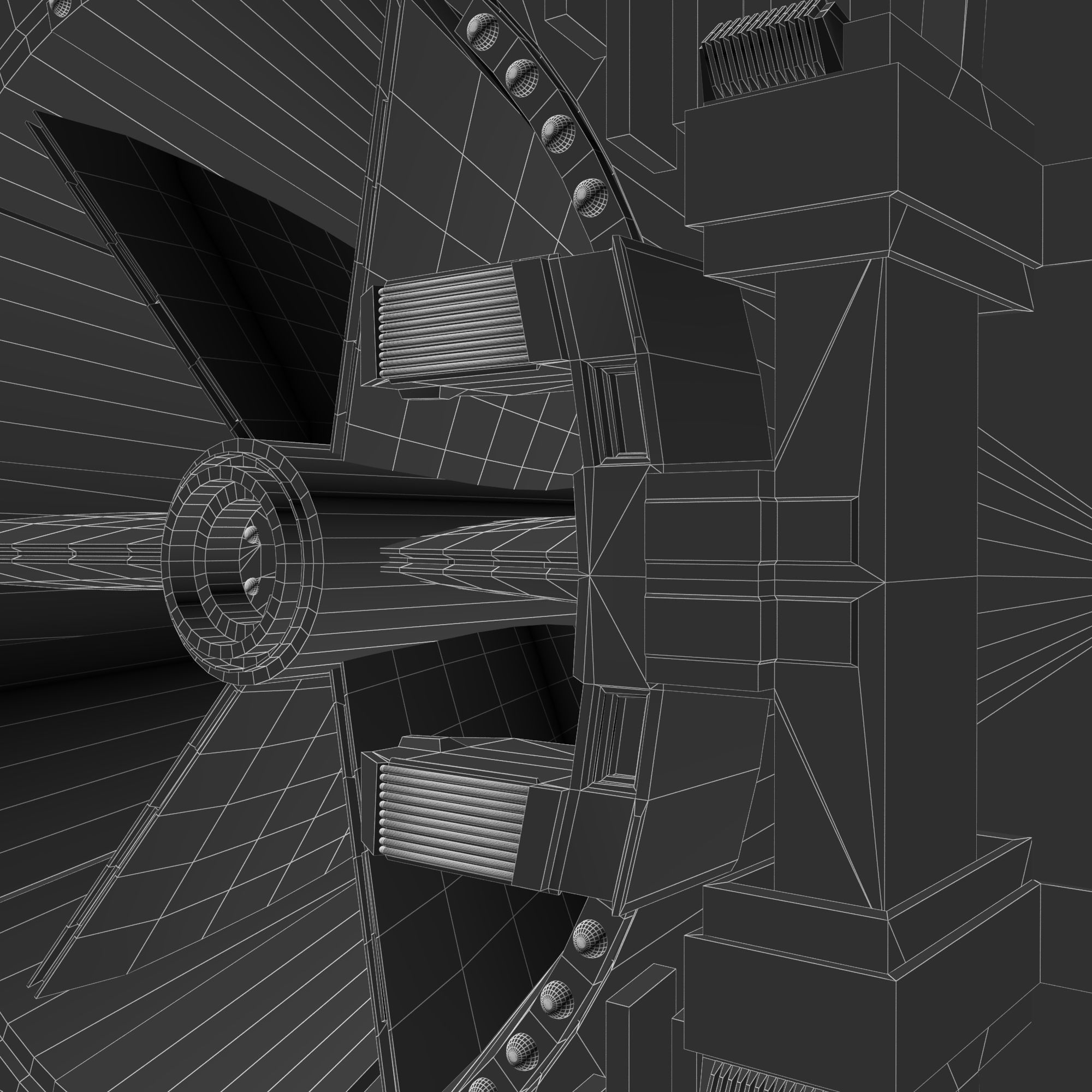 Sci fi ventilation Low-poly 3D model_5