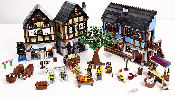 TwindBricks3D - 10193 Medieval Market Village 3D print model