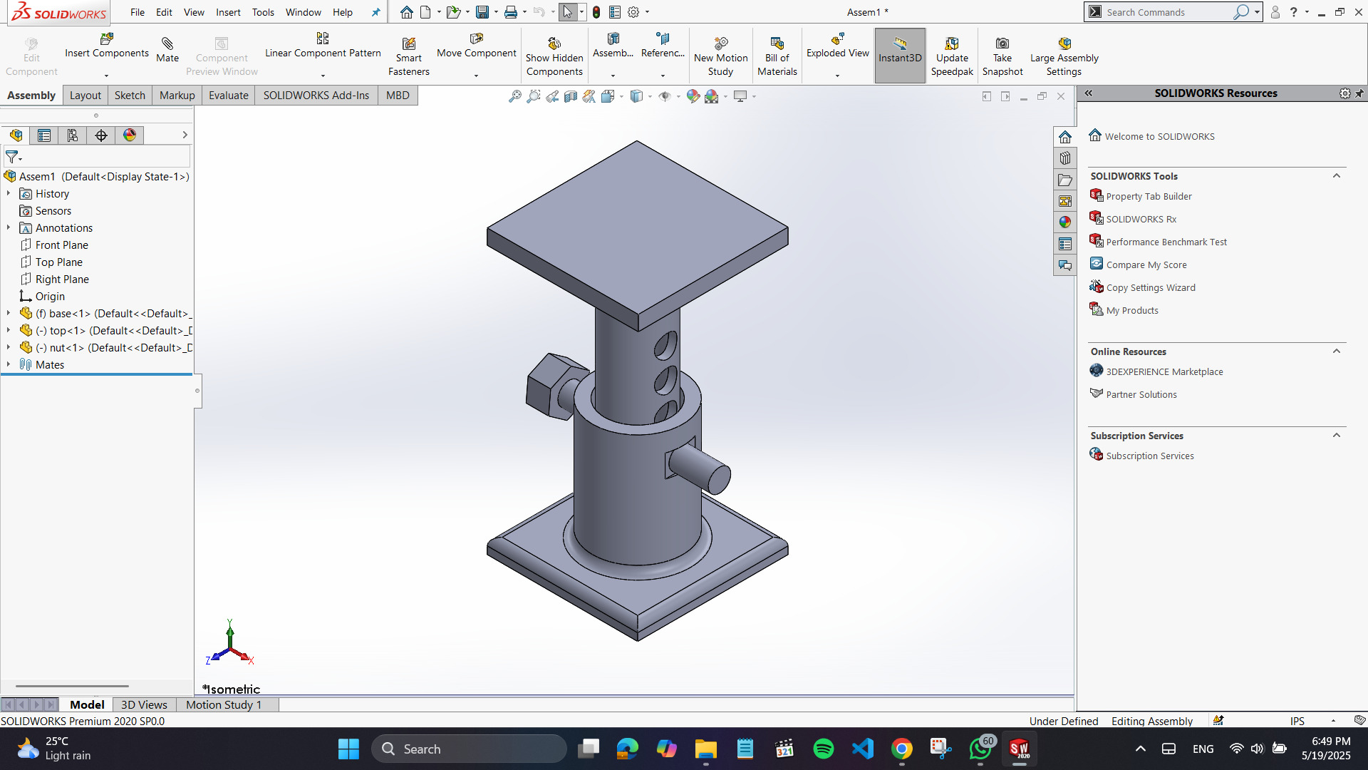 car jack 3D print model_4