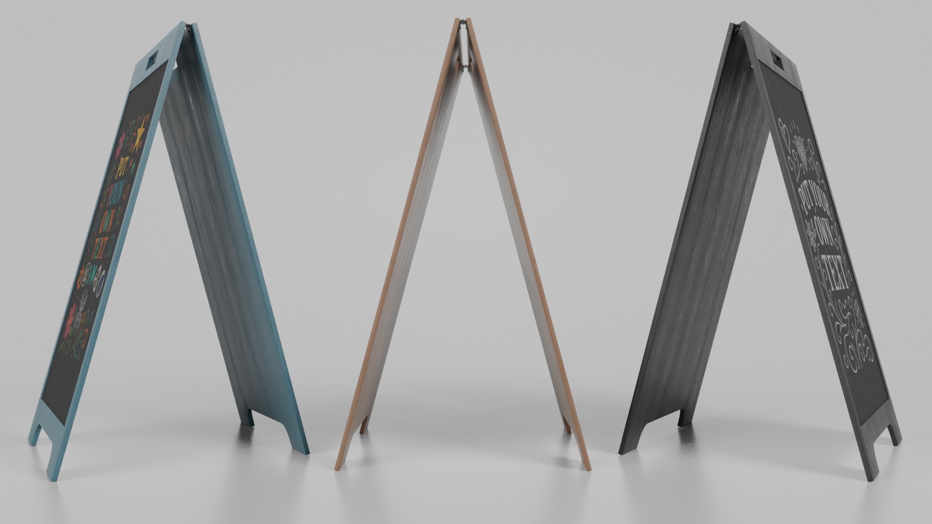 Customizable Heavy-Duty and Wide Chalkboard Signs 3D Model Collection_15