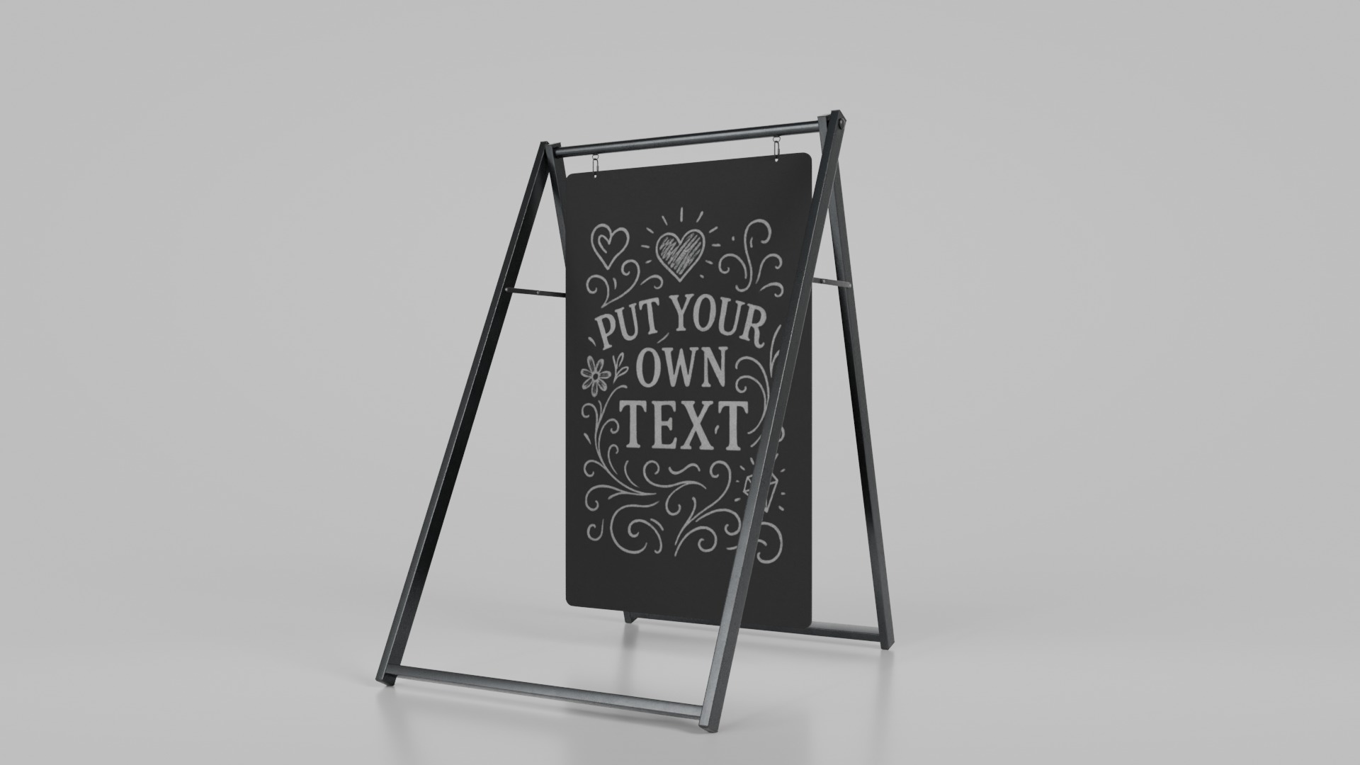 Customizable Heavy-Duty and Wide Chalkboard Signs 3D Model Collection_5