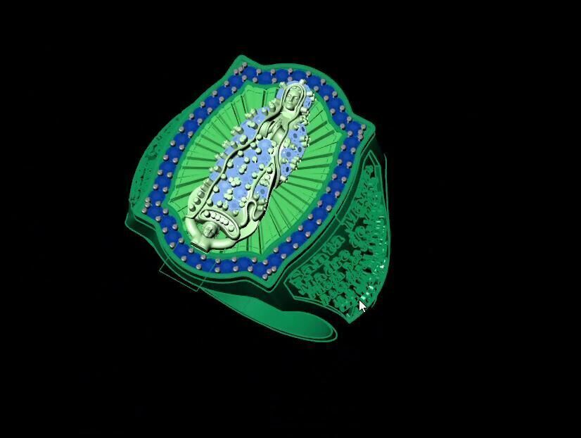Virgin of Guadalupe Ring 3D print model_6