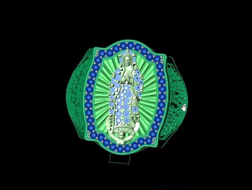 Virgin of Guadalupe Ring 3D print model_1