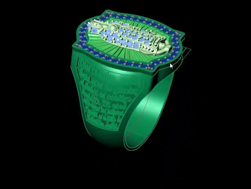 Virgin of Guadalupe Ring 3D print model_2