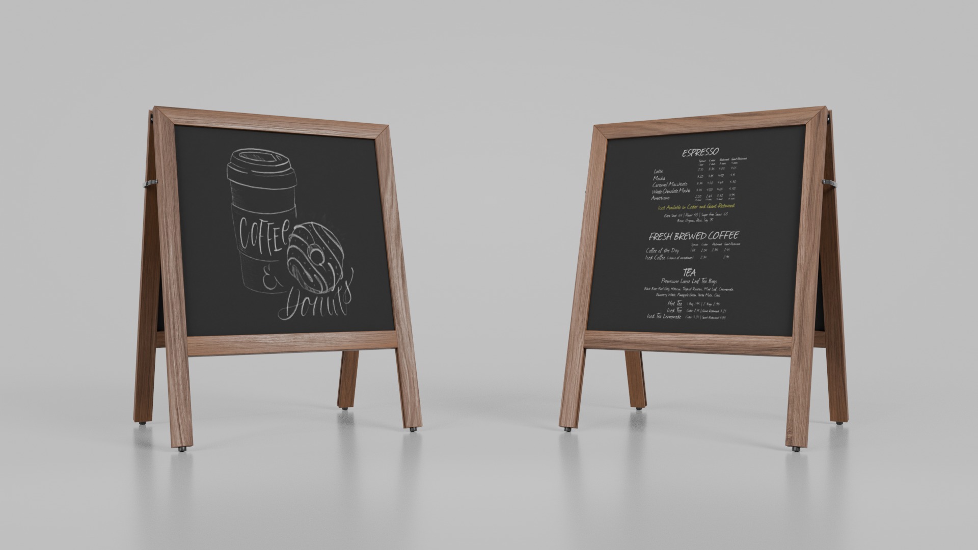 Customizable Minimalist A-Frame Chalkboard Signs 3D Model Collection_11