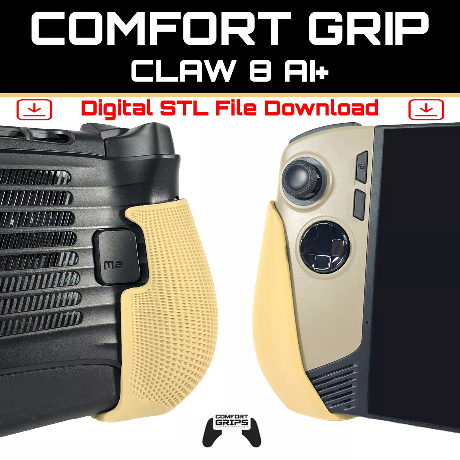 Comfort Grips for MSI Claw 8 AI Plus 3D print model_0