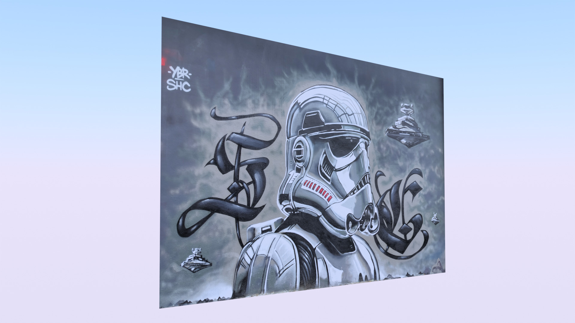 Graffiti wall VIII 3D model_1