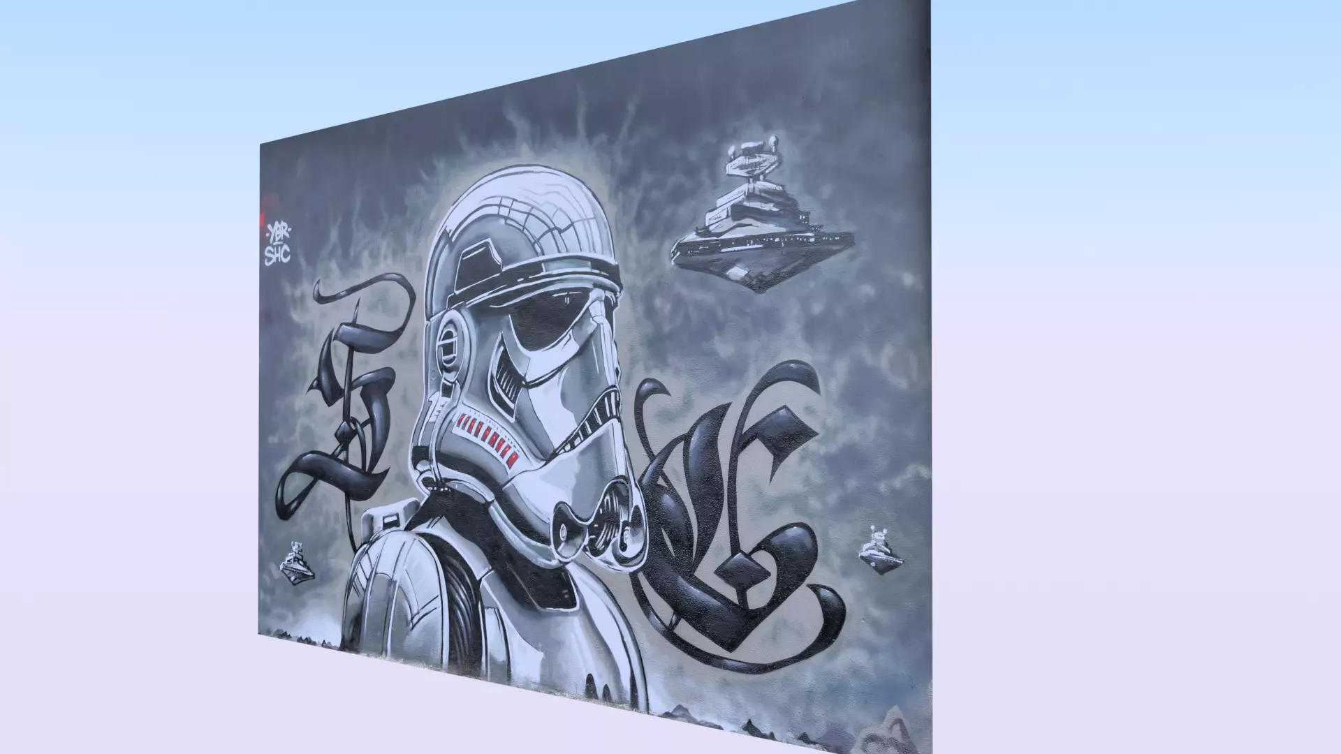 Graffiti wall VIII 3D model_0