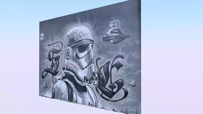 Graffiti wall VIII 3D model