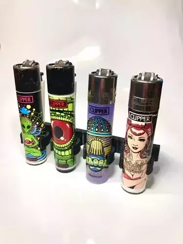 Clipper Lighters Stand 3D Printed Display 4 Slots Lighter Holder