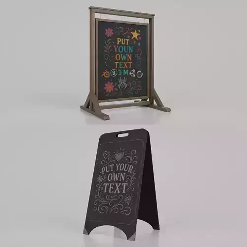 Customizable Swinging Chalkboard Signs 3D Model Collection