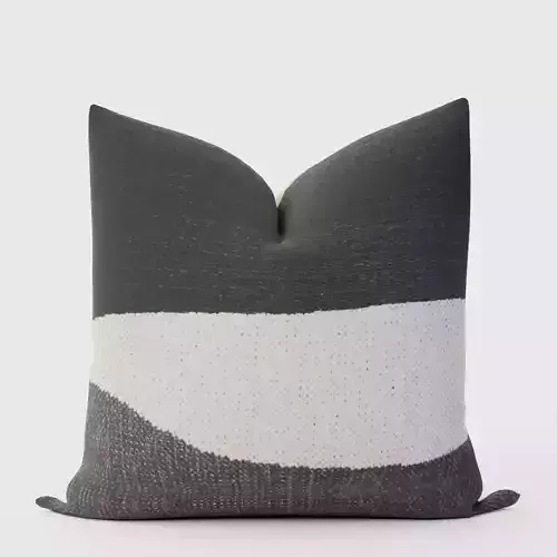 Corby Geometric Ink Black Kilim Pillow