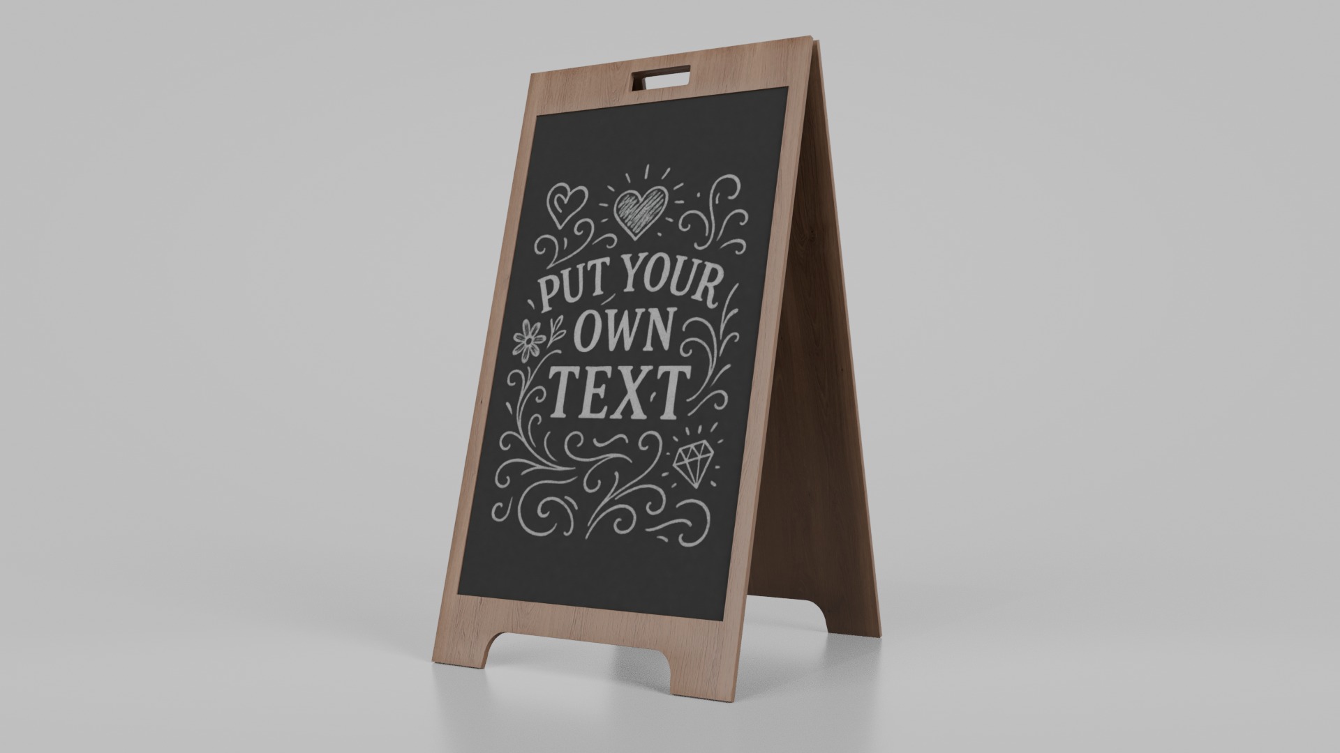Customizable Wide and Large Format Chalkboard Signs 3D Model Collection_4