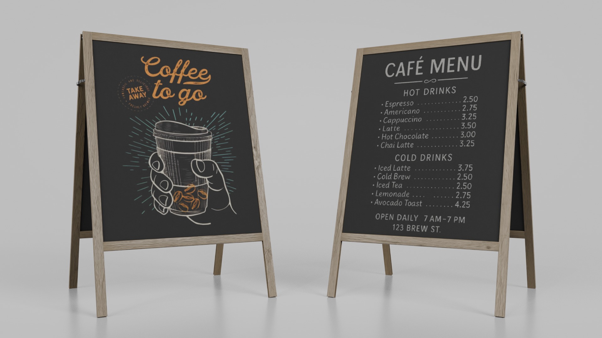 Customizable Wide and Large Format Chalkboard Signs 3D Model Collection_12