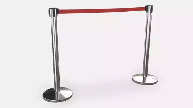 Stanchion with Red Retractable Belt