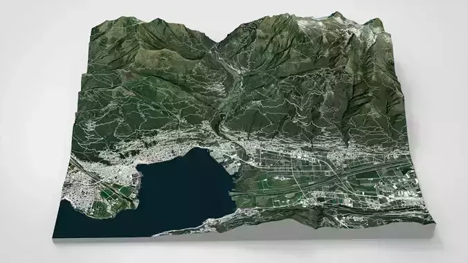 Cityscape Verzasca Switzerland 3D model Cityscape Verzasca Switzerland 3D model