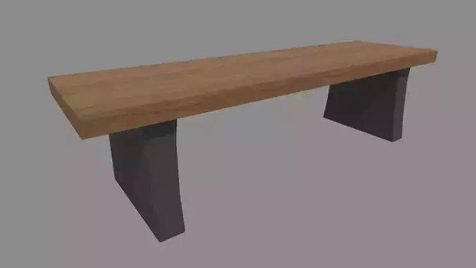 Low Poly Bench 02