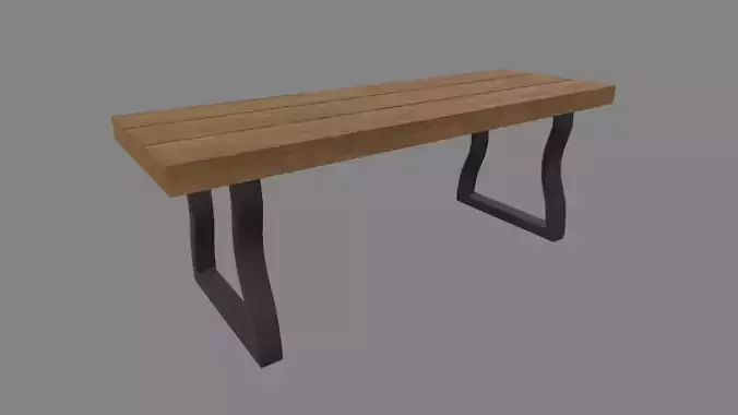 Low Poly Bench 03