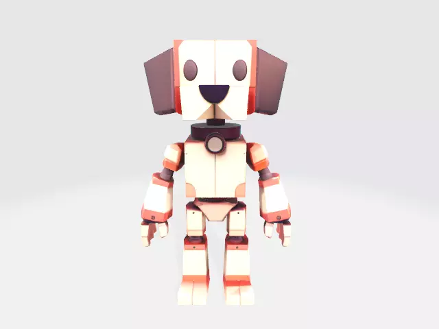 lowpoly robot dog Low-poly 3D model_0