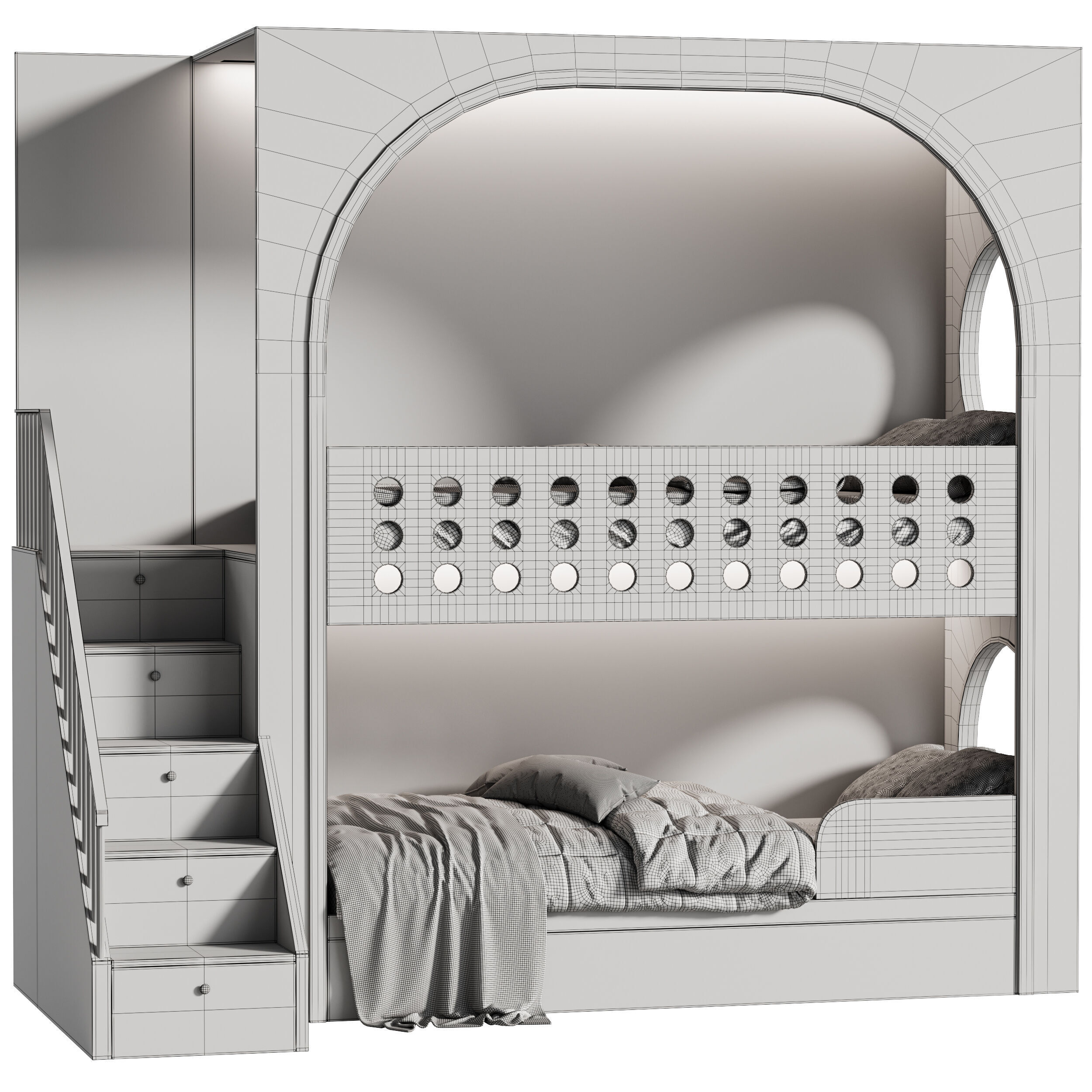 Childrens bunk bed 39 3D model_13