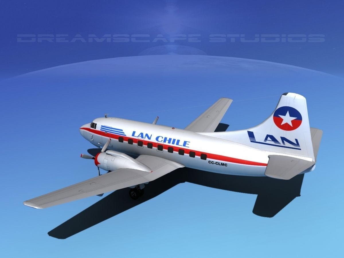 Martin 202 Lan Chile  3D model_8
