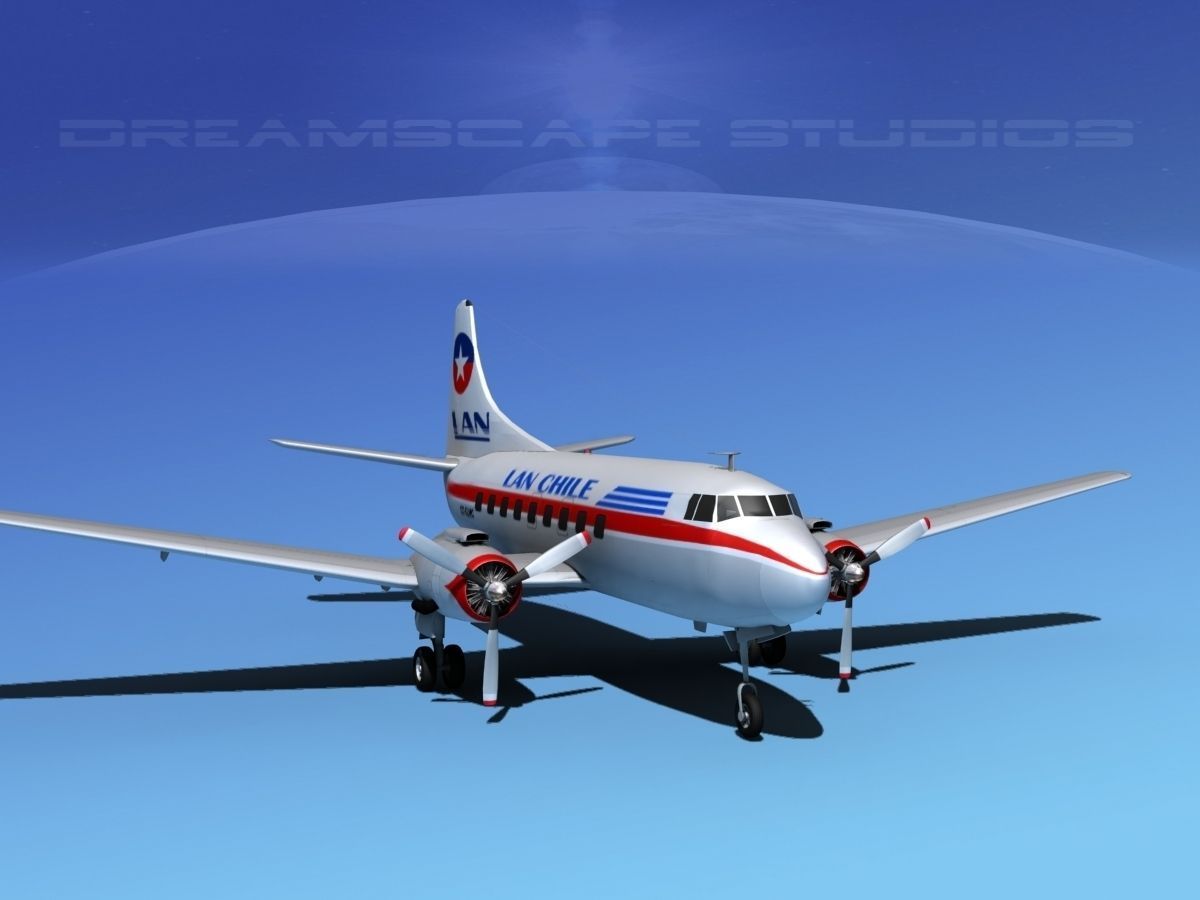 Martin 202 Lan Chile  3D model_2