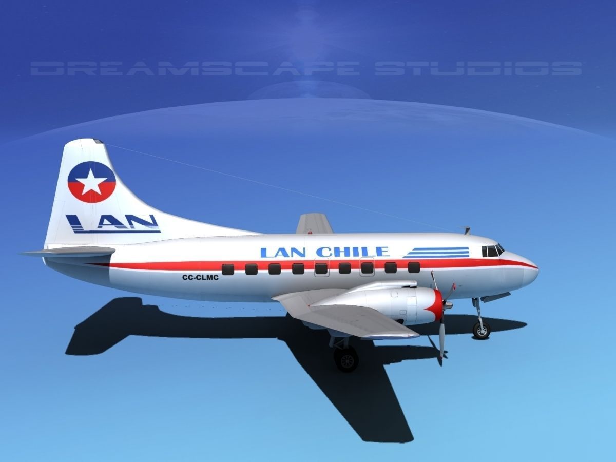 Martin 202 Lan Chile  3D model_4