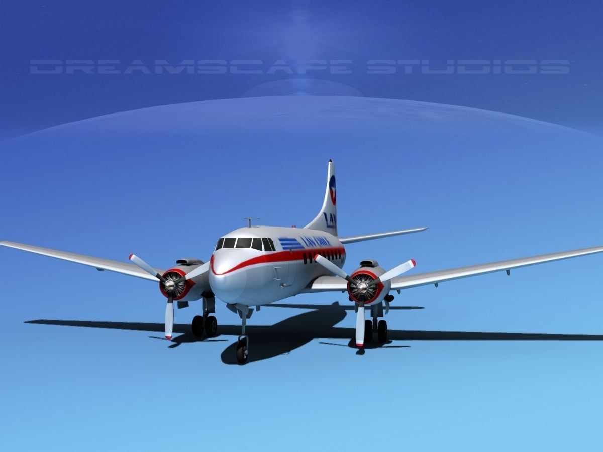 Martin 202 Lan Chile  3D model_1