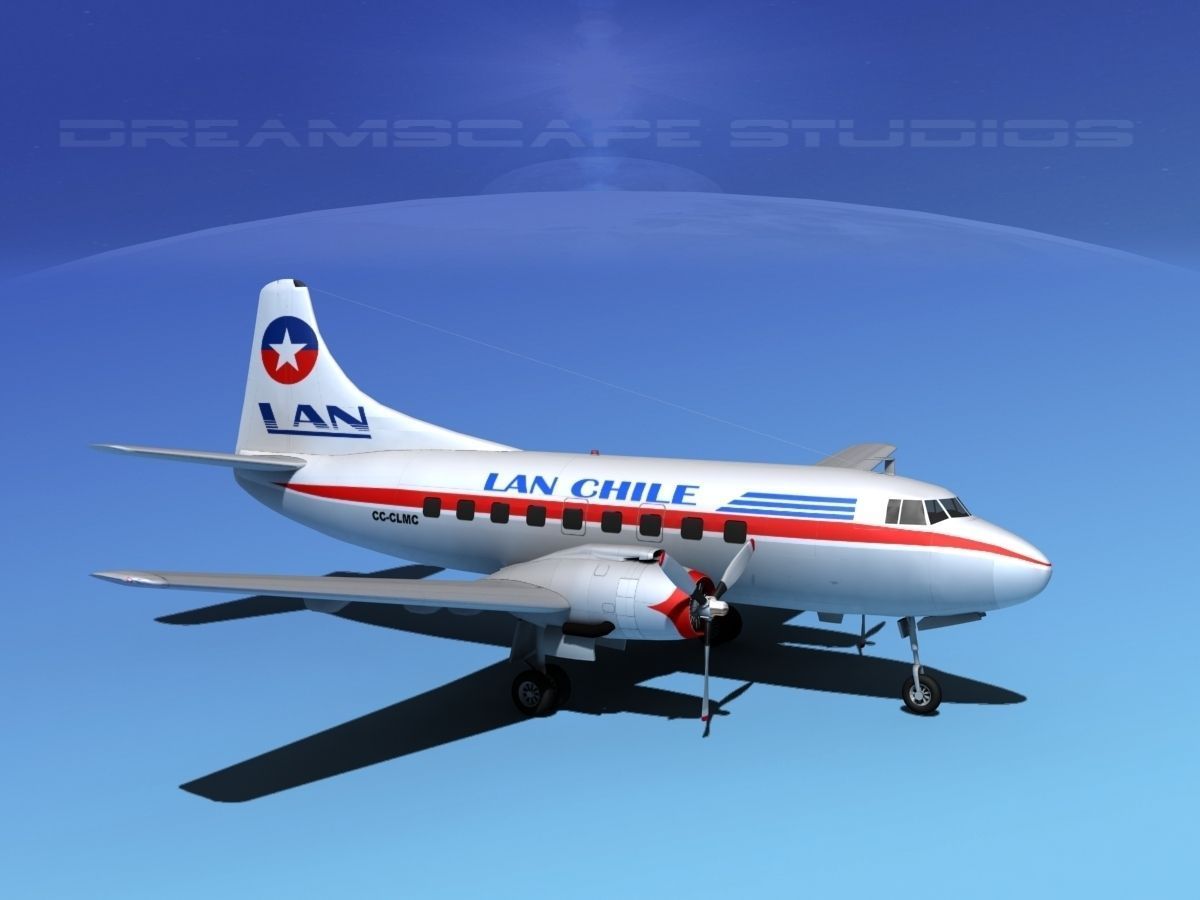 Martin 202 Lan Chile  3D model_3