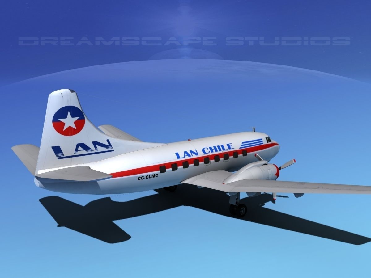 Martin 202 Lan Chile  3D model_5