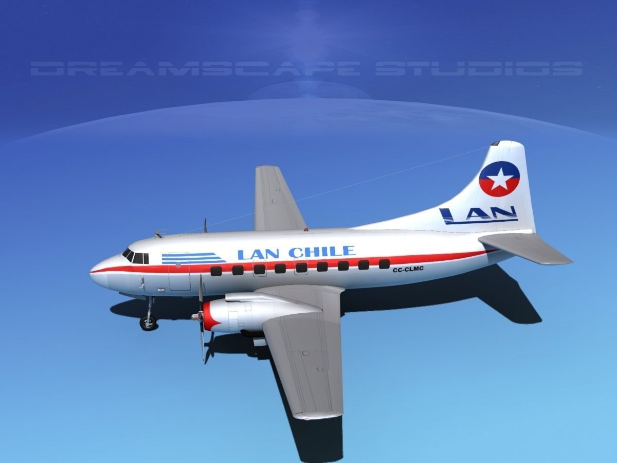 Martin 202 Lan Chile  3D model_9