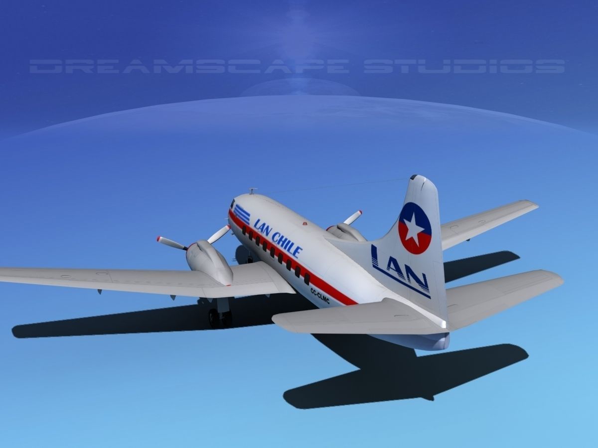 Martin 202 Lan Chile  3D model_7