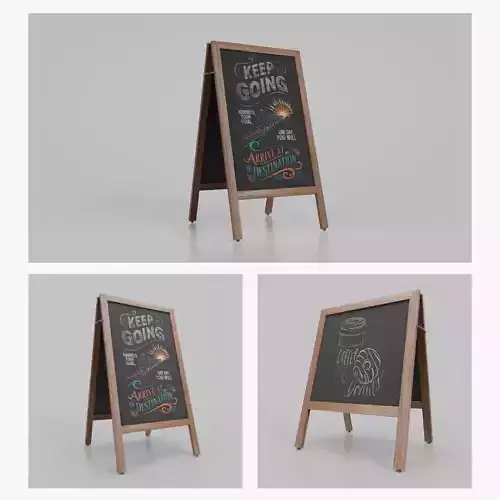 Customizable Affordable Wooden A-Frame Signs 3D Model Collection