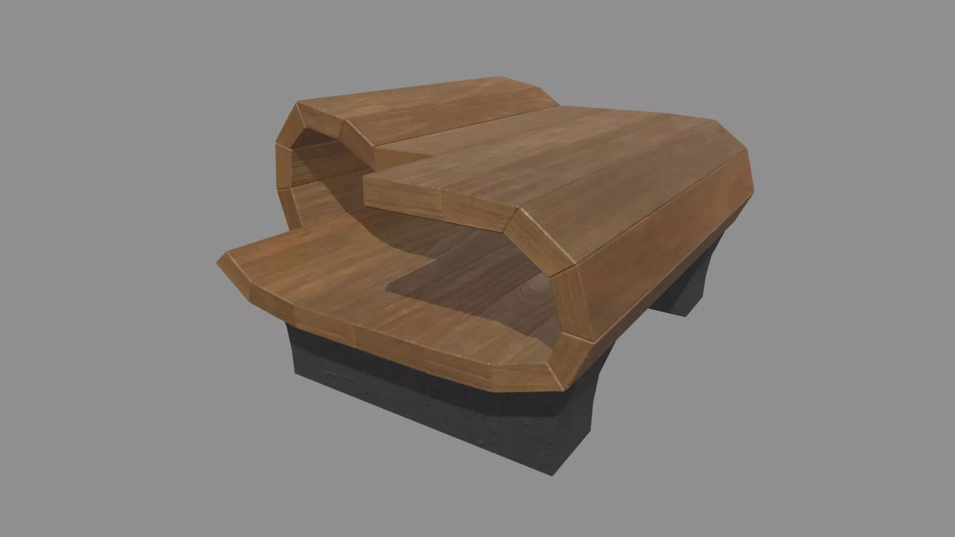 Low Poly Bench 012 Low-poly 3D model