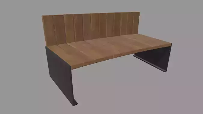 Low Poly Bench 016