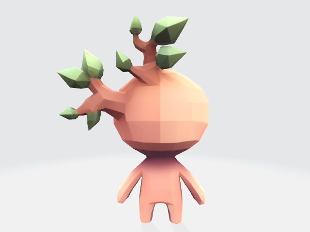 Lowpoly poly humanoid tree Low-poly 3D model_2
