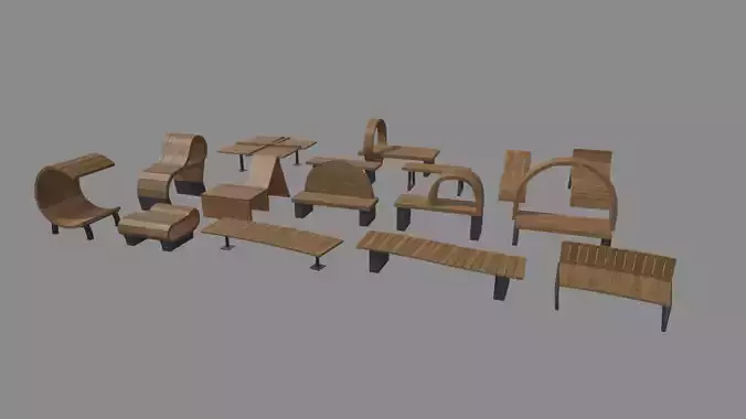 Low Poly Bench Pack