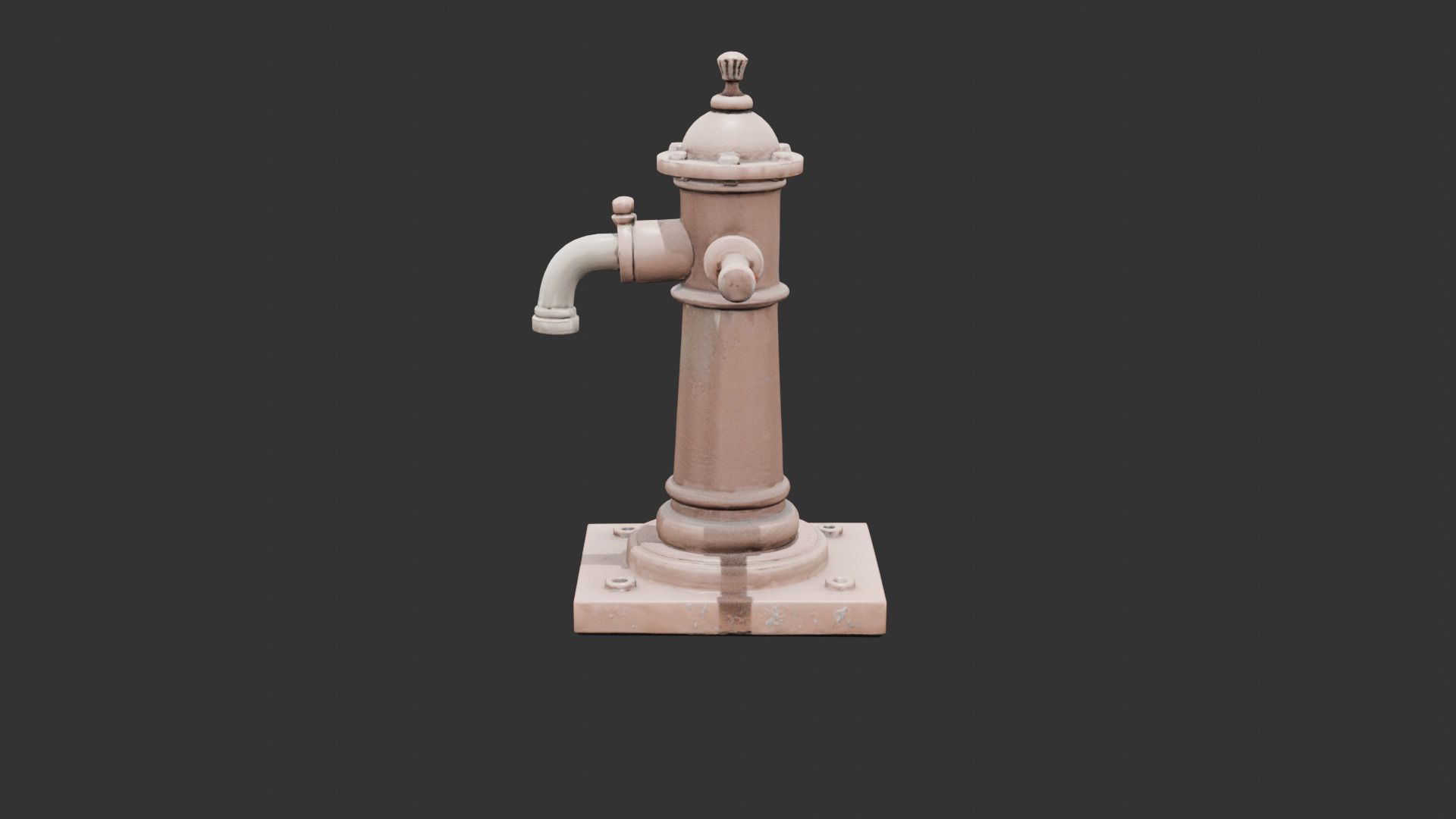 Old Rusty Water Pump Low-poly 3D model_15