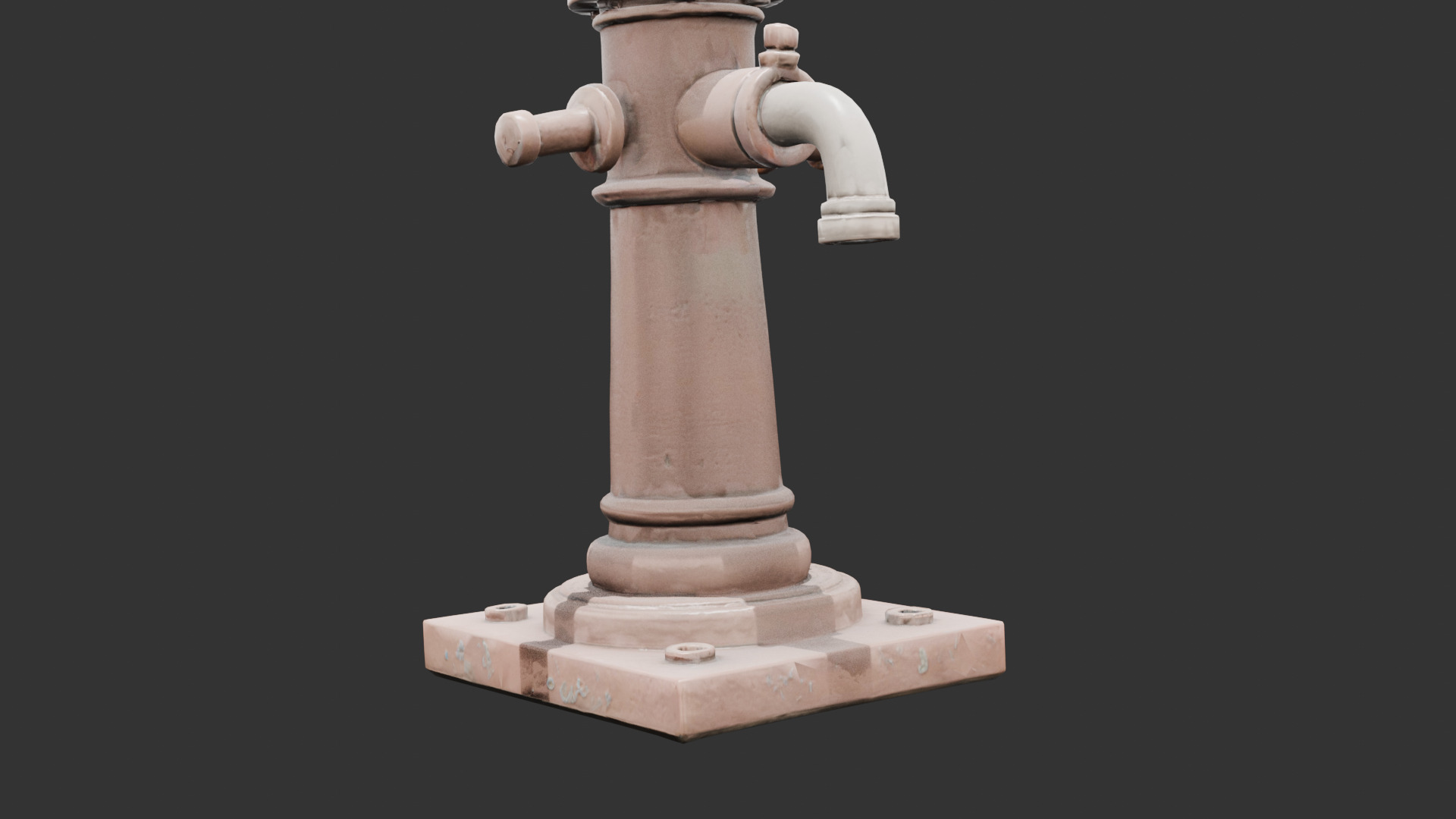 Old Rusty Water Pump Low-poly 3D model_2