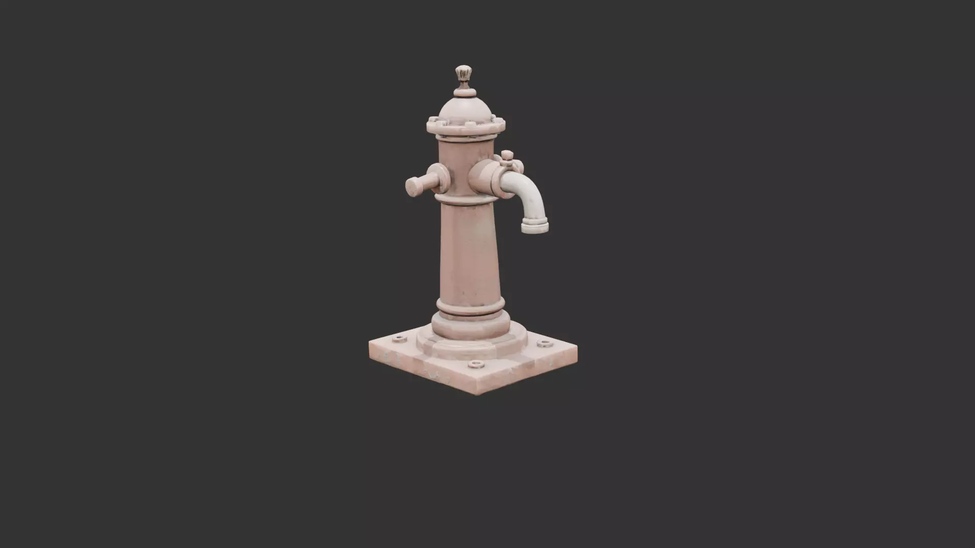 Old Rusty Water Pump Low-poly 3D model_0