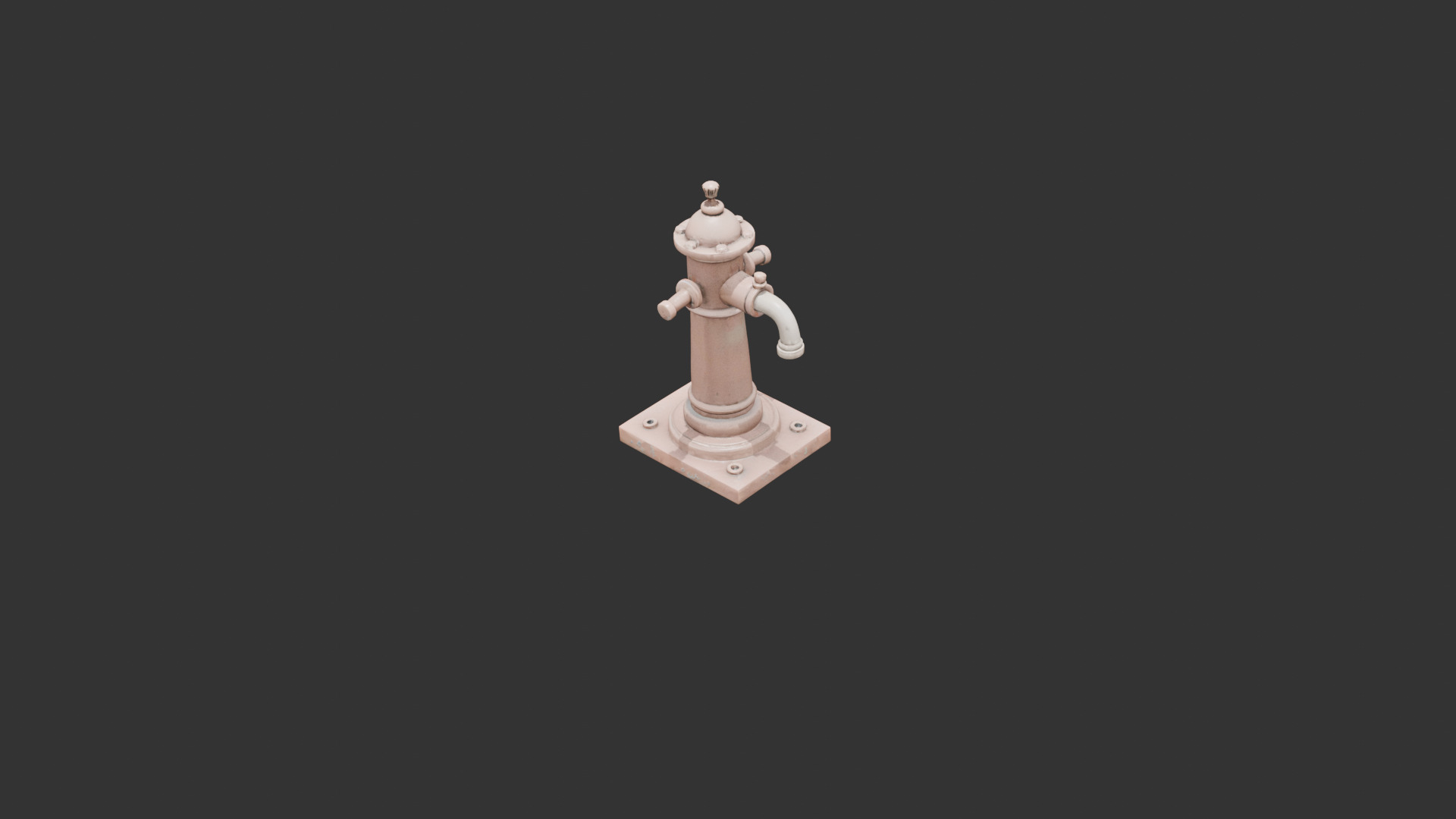 Old Rusty Water Pump Low-poly 3D model_3