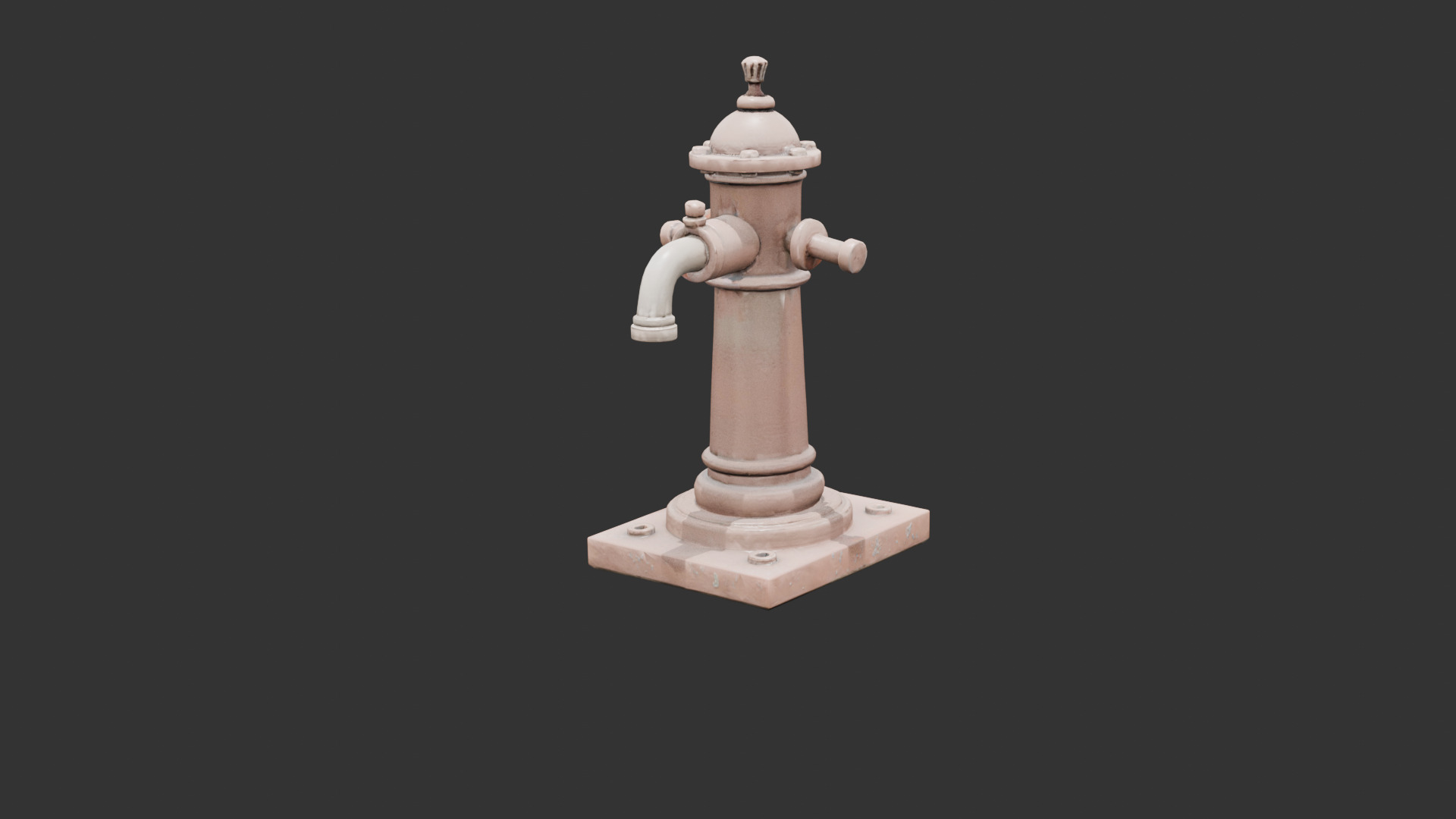 Old Rusty Water Pump Low-poly 3D model_16