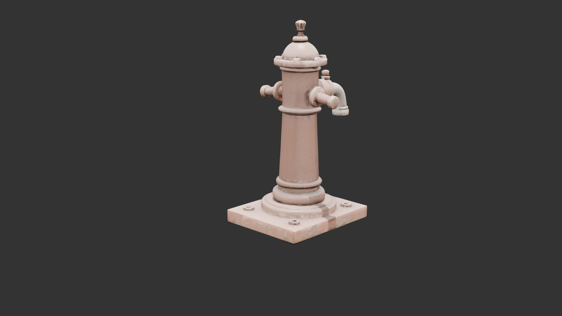 Old Rusty Water Pump Low-poly 3D model_12