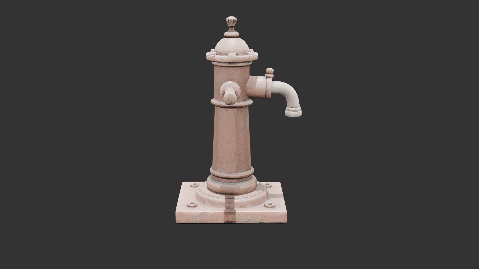 Old Rusty Water Pump Low-poly 3D model_1