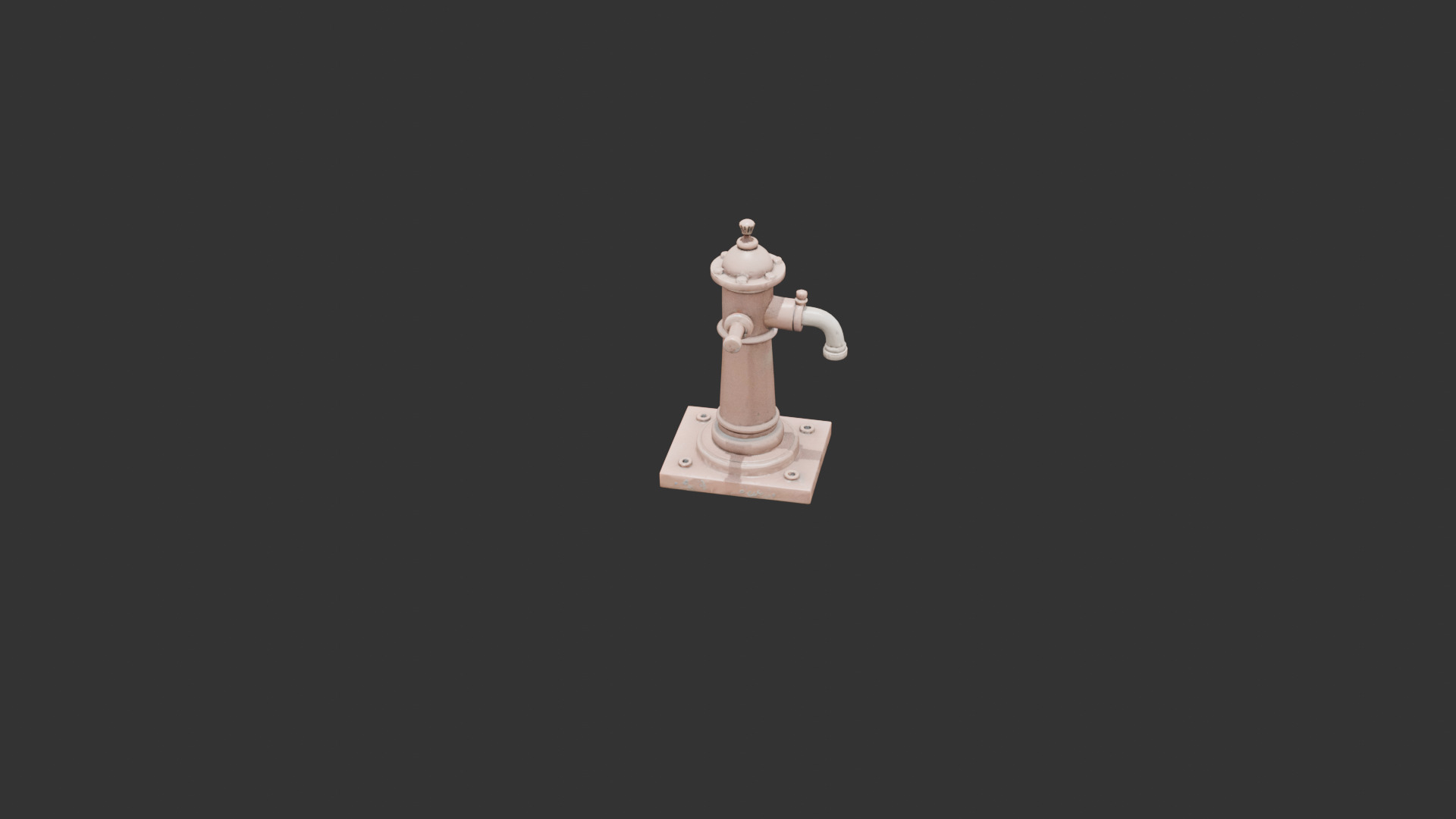 Old Rusty Water Pump Low-poly 3D model_4