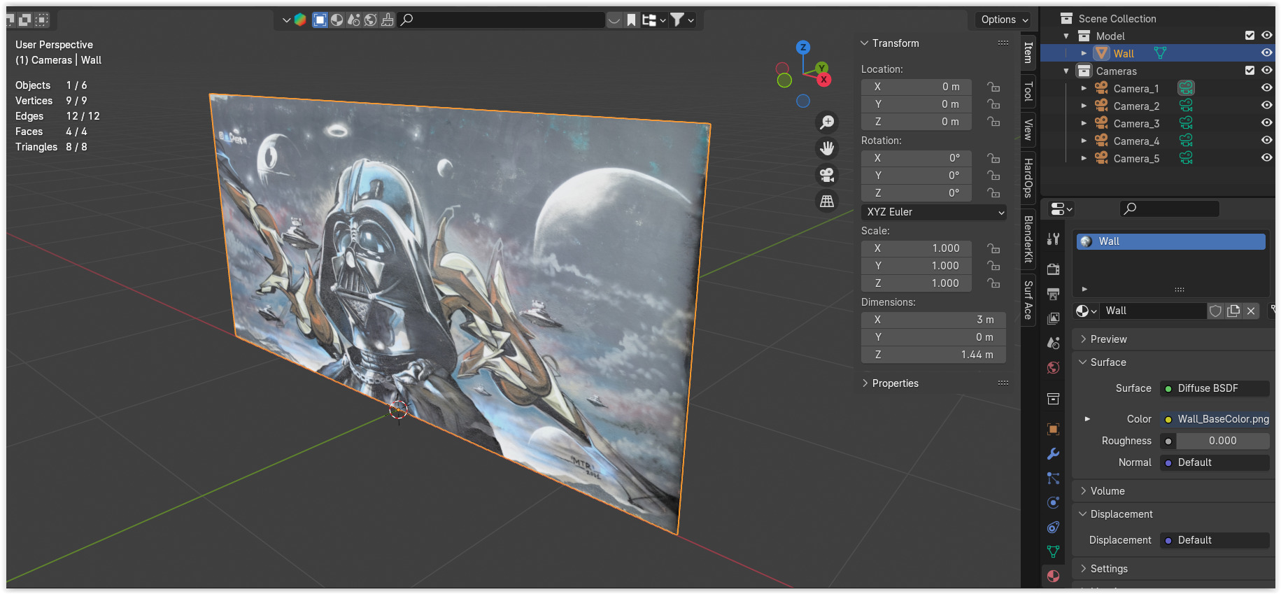 Graffiti wall IX 3D model_7